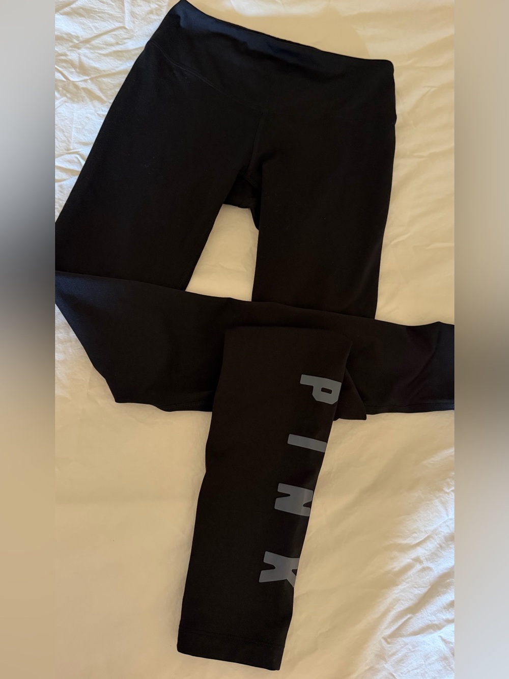 PINK Victoria's Secret Black Kids Leggings with Side PINK Logo